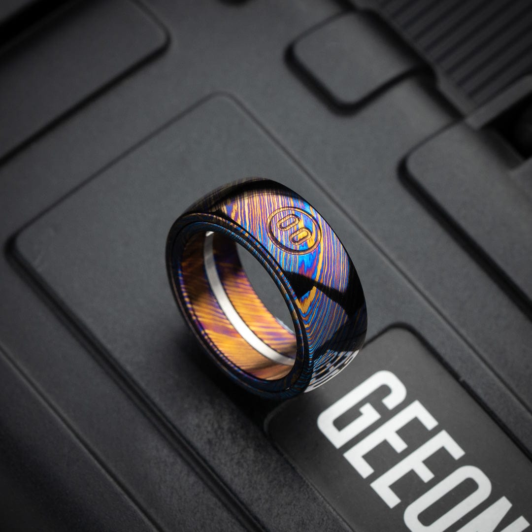 Paracord Bead – YEDC Pig Ring | Mokuti Damasteel Zirconium EDC Fidget Ring